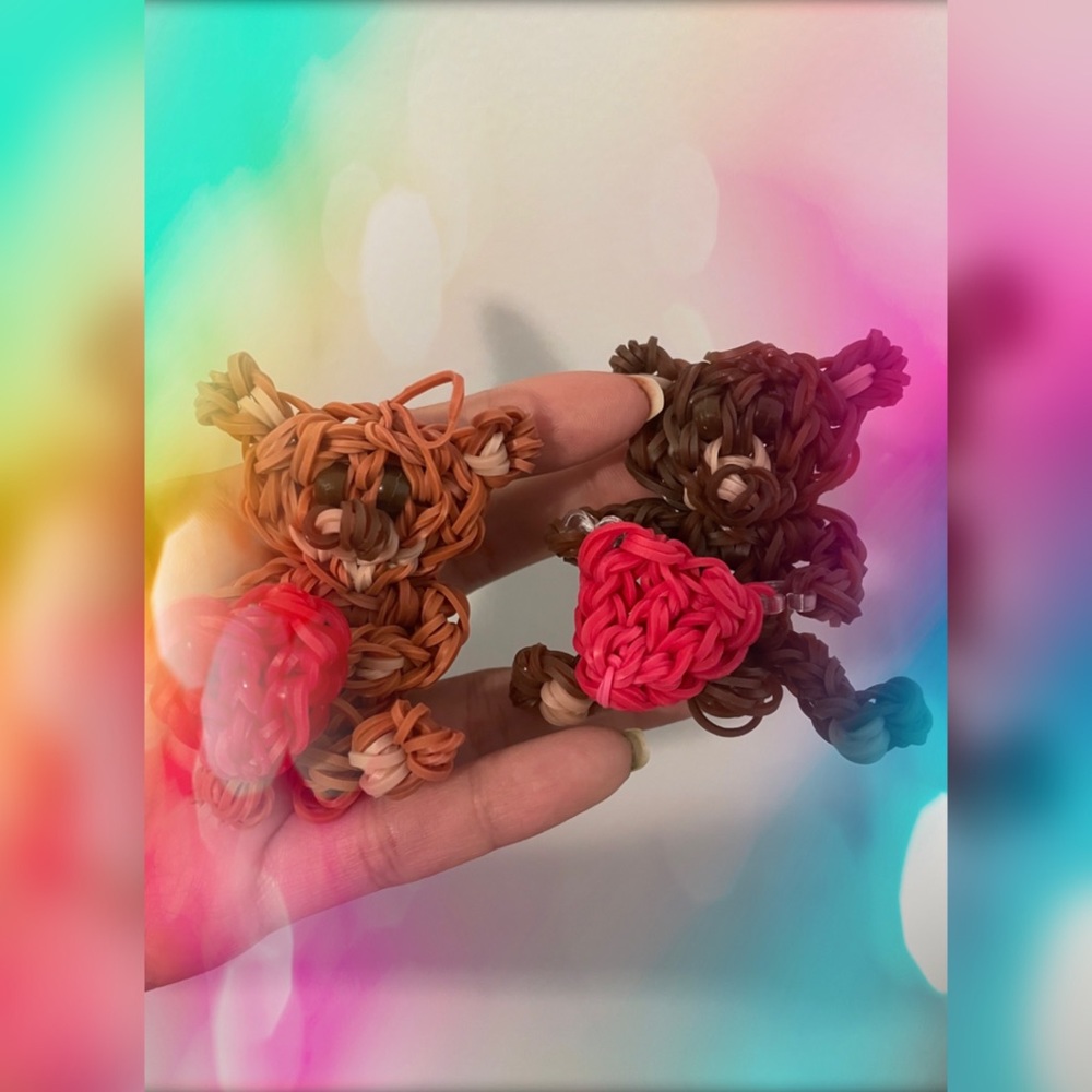 rainbowloom love teddy bear